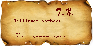 Tillinger Norbert névjegykártya