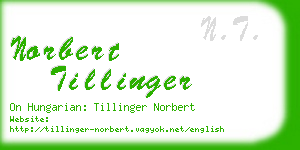 norbert tillinger business card